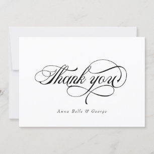 Elegant Script Calligraphy Modern Custom Names Thank You Card