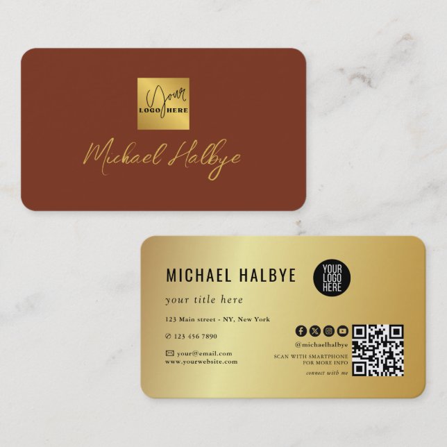 Elegant Script Calligraphy Modern LogoProfessional Business Card (Front/Back)