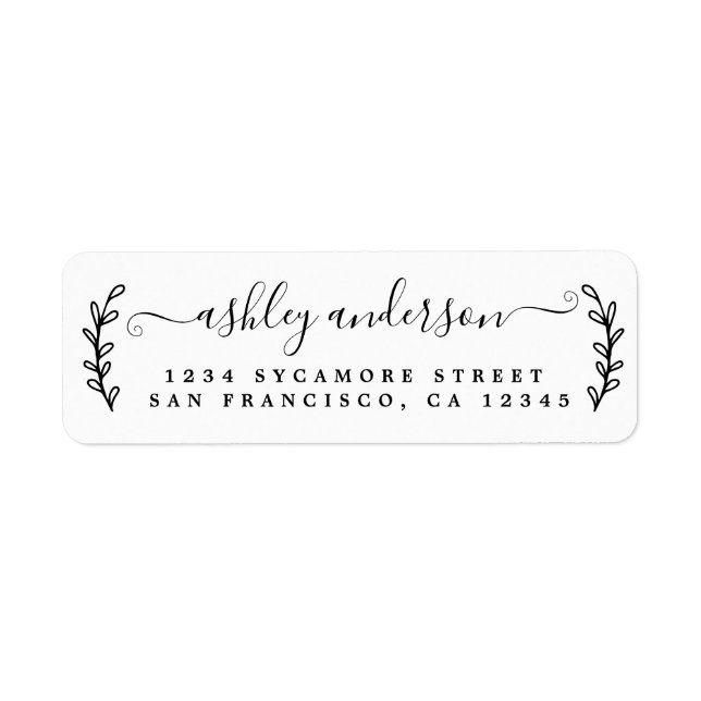 Elegant Script Calligraphy Name Return Address (Front)