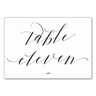 Elegant Script Calligraphy Table Eleven Reception Number