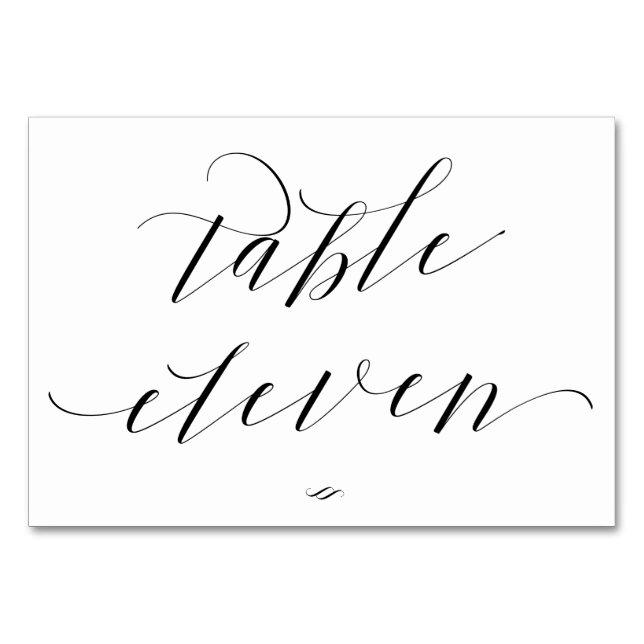 Elegant Script Calligraphy Table Eleven Reception Number (Front)