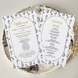 Elegant Script Calligraphy Wedding Program