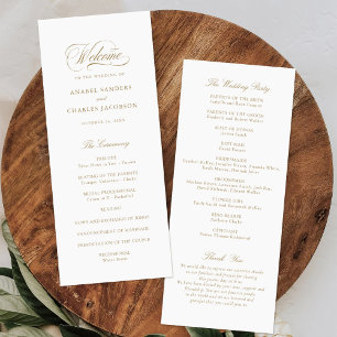 Elegant Script Calligraphy Wedding Program