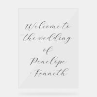 Elegant Script Calligraphy White Wedding Custom 