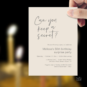 Elegant Script Can You Keep A Secret Surprise Invitation