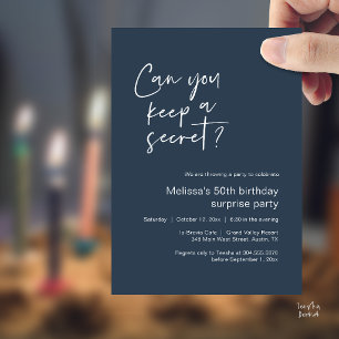 Elegant Script Can You Keep A Secret Surprise Invitation