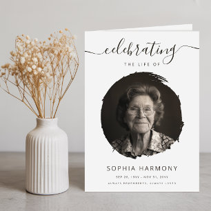 Elegant Script Celebration of Life Photo Program