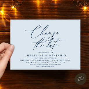 Elegant Script Change the Date Wedding Postpone  Invitation