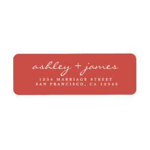 Élégant Script Chaud Rouge Mariage Adresse de reto