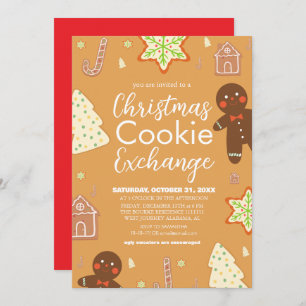 Elegant Script Christmas Cookie Exchange Party Invitation