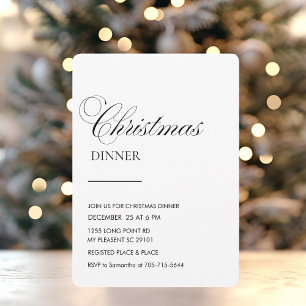 Elegant Script Christmas Dinner Invitation