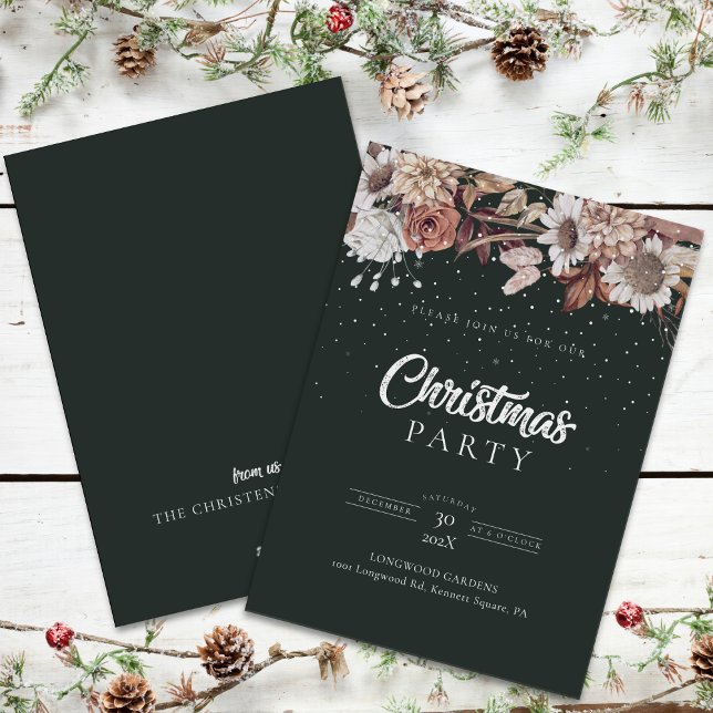 Elegant script Christmas Invitation Holiday Card (Creator Uploaded)