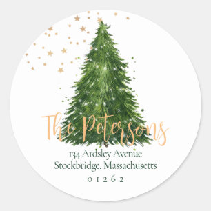 Elegant Script Christmas Return Address Labels