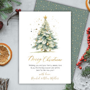 Elegant Script Christmas Tree Non Photo Christmas Holiday Card