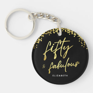 Élégant Script Cinquante et Fabuleux Porte - clé a