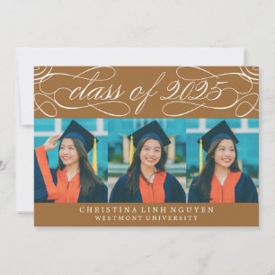 ELEGANT SCRIPT CLASS OF 2025 PHOTO GRADUATION INVITATION