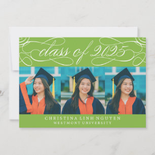 ELEGANT SCRIPT CLASS OF 2025 PHOTO GRADUATION INVITATION