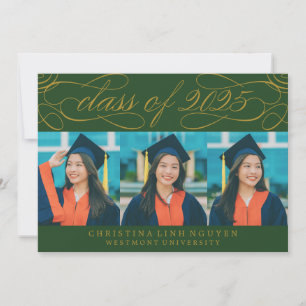 ELEGANT SCRIPT CLASS OF 2025 PHOTO GRADUATION INVITATION