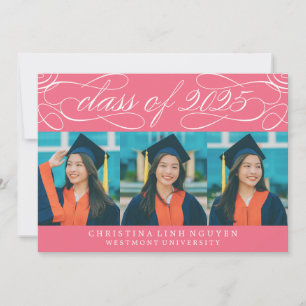 ELEGANT SCRIPT CLASS OF 2025 PHOTO GRADUATION INVITATION