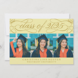 ELEGANT SCRIPT CLASS OF 2025 PHOTO GRADUATION INVITATION