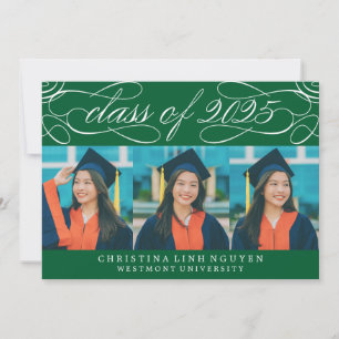 ELEGANT SCRIPT CLASS OF 2025 PHOTO GRADUATION INVITATION