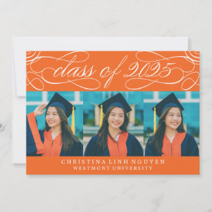 ELEGANT SCRIPT CLASS OF 2025 PHOTO GRADUATION INVITATION