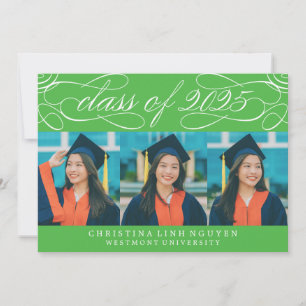 ELEGANT SCRIPT CLASS OF 2025 PHOTO GRADUATION INVITATION