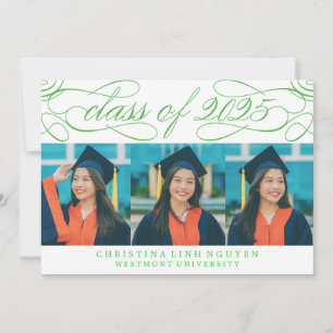 ELEGANT SCRIPT CLASS OF 2025 PHOTO GRADUATION INVITATION