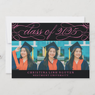 ELEGANT SCRIPT CLASS OF 2025 PHOTO GRADUATION INVITATION