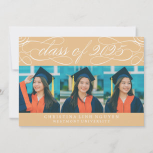 ELEGANT SCRIPT CLASS OF 2025 PHOTO GRADUATION INVITATION
