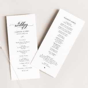 Élégant Script classique Programme de mariage avan