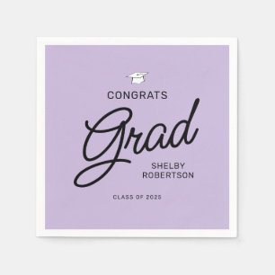 Elegant Script Congrats Grad Graduation Party Napkin