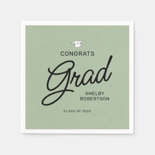 Elegant Script Congrats Grad Graduation Party Napkin