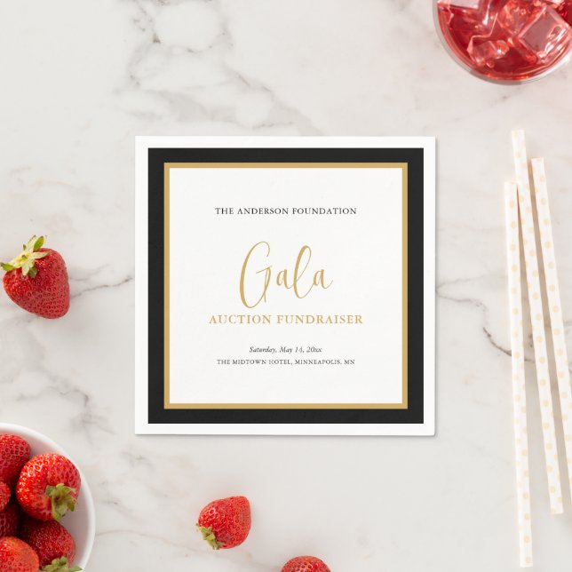 Elegant Script Corporate Gala Fundraiser Napkin (Insitu)