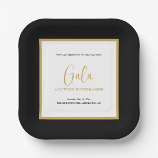 Elegant Script Corporate Gala Fundraiser Paper Plate