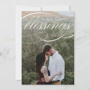 Elegant Script Counting Our Blessings Photo Holiday Card