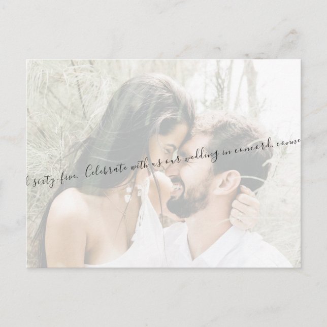Elegant Script Couple Photo Sage Save our Date Postcard (Front)