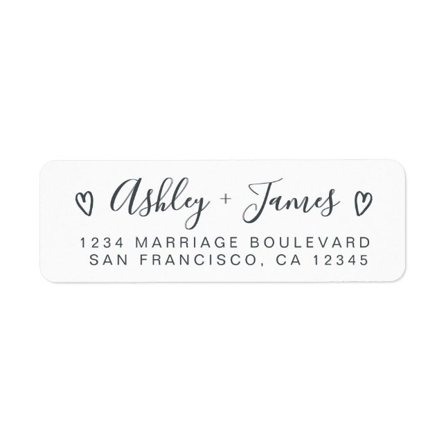Elegant Script Couple Return Address Label (Devant)