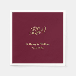 Elegant Script Couples Monogram Wedding Napkins
