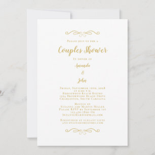 Elegant Script Couples Shower Wedding Gold Invitation