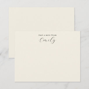 Elegant Script Cream Personalized Flat Card