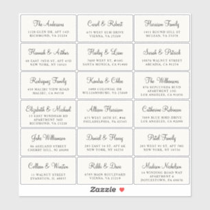 Elegant Script Cream Wedding Guest Address