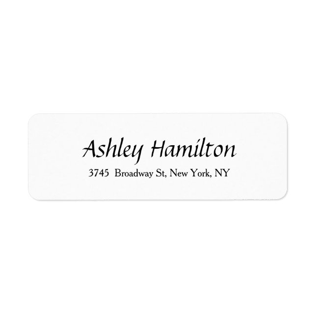 Elegant Script Creative Plain Black White (Front)