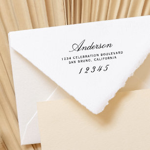 Elegant Script   Custom Modern Return Address Rubber Stamp