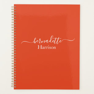 Elegant Script   Custom Name   Orange Planner