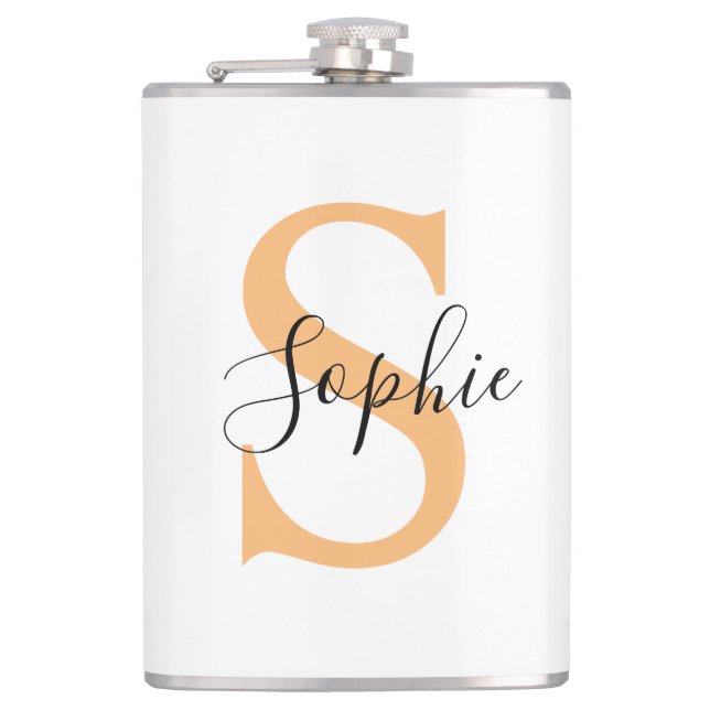 Elegant Script Custom Name Personalized Gift Hip Flask (Front)