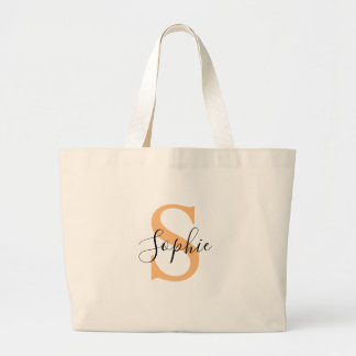 Elegant Script Custom Name Personalized Gift Large Tote Bag