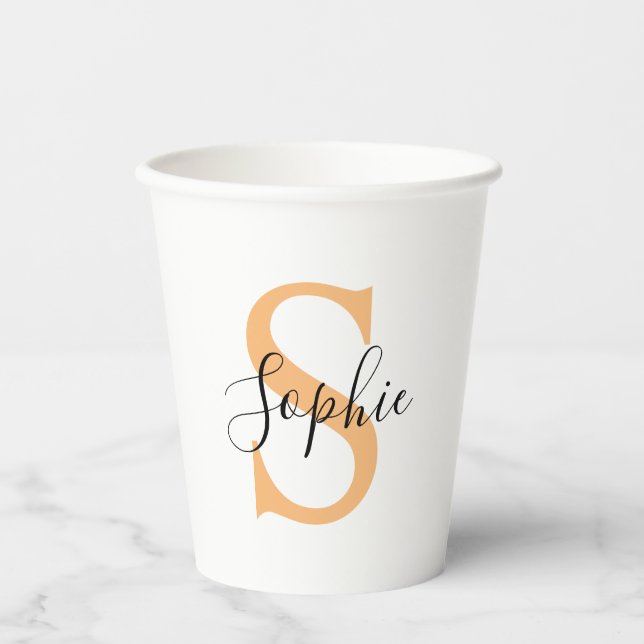 Elegant Script Custom Name Personalized Gift Paper Cups (Front)