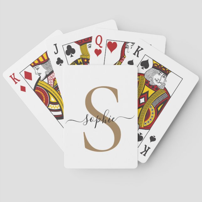 Elegant Script Custom Name Personalized Gift Playing Cards (Back)