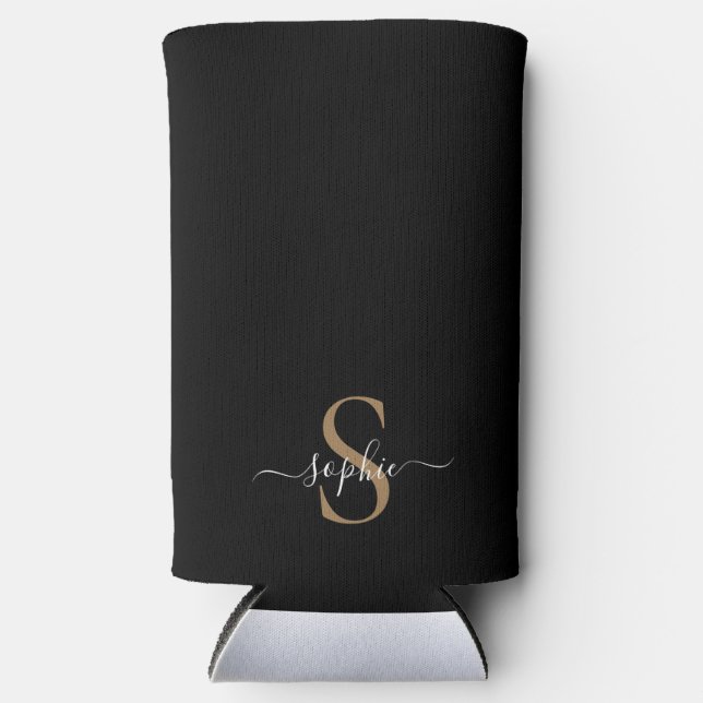 Elegant Script Custom Name Personalized Gift Seltzer Can Cooler (Front)